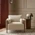 Audrey Exposed Wood Frame Armchair - Ecru, Textured Weave