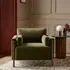 Audrey Exposed Wood Frame Armchair - Green, Velvet