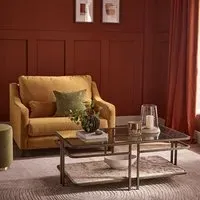 Austin Coffee Table - Light Brown Marble, Glass