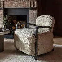 Aviator Armchair - Cotton Rug, Mango Wood