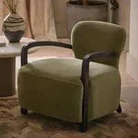 Aviator Armchair - Olive Green, Velvet
