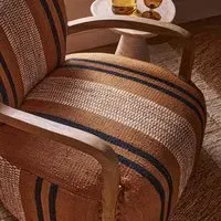 Aviator Armchair - Striped Cotton, Mango Wood