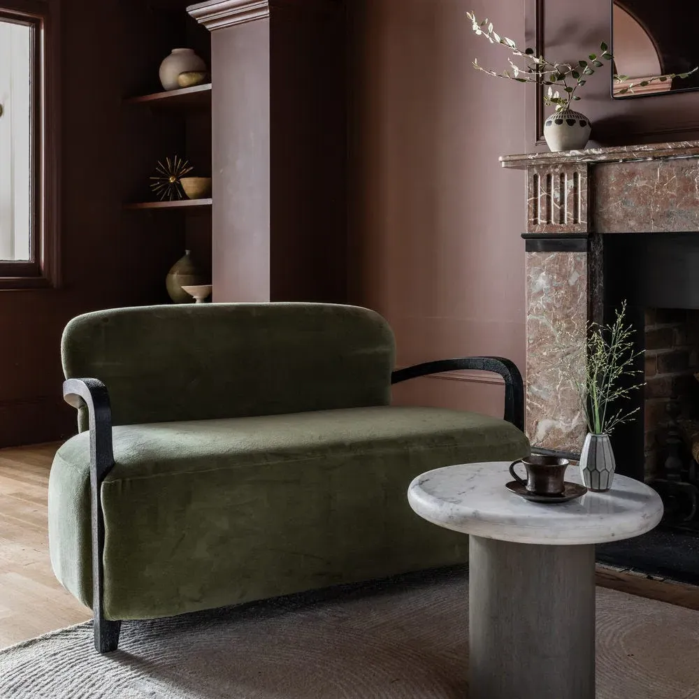 Aviator Loveseat - Olive Green, Velvet image