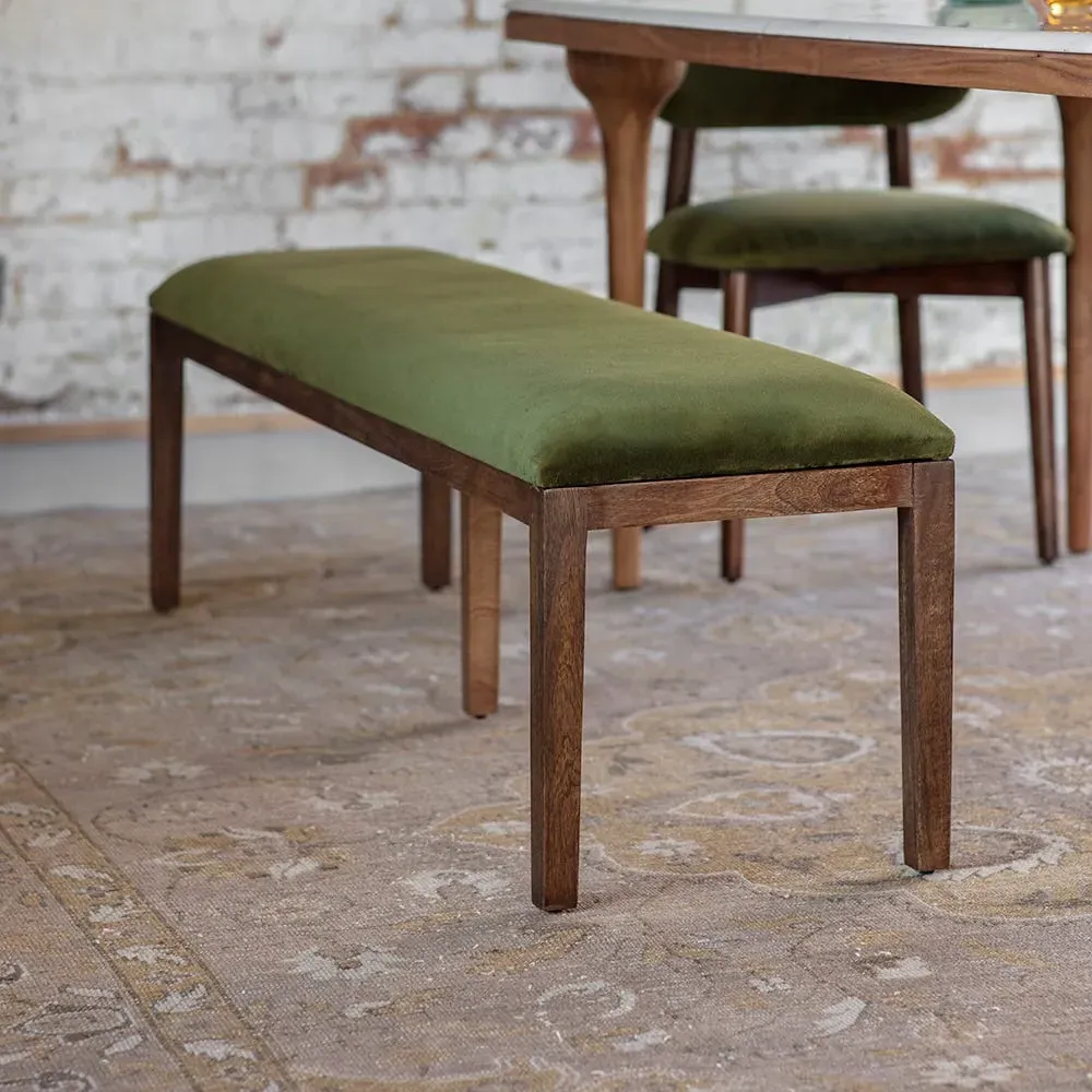 Bailey Bench - Deep Green, Velvet image