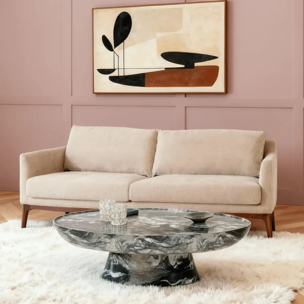 Barnaby 3-Seater Sofa - Mushroom, Velvet image