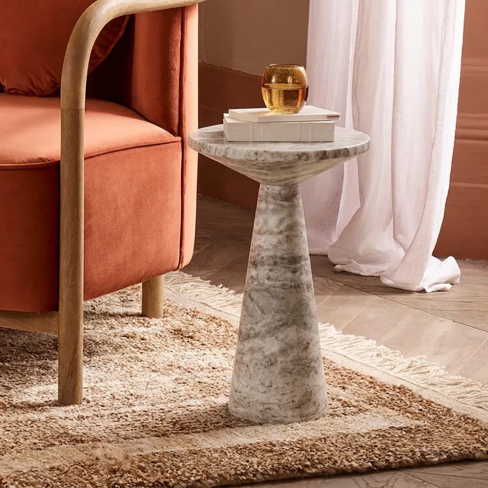Basso Round Side Table - Fantasy Brown, Marble product