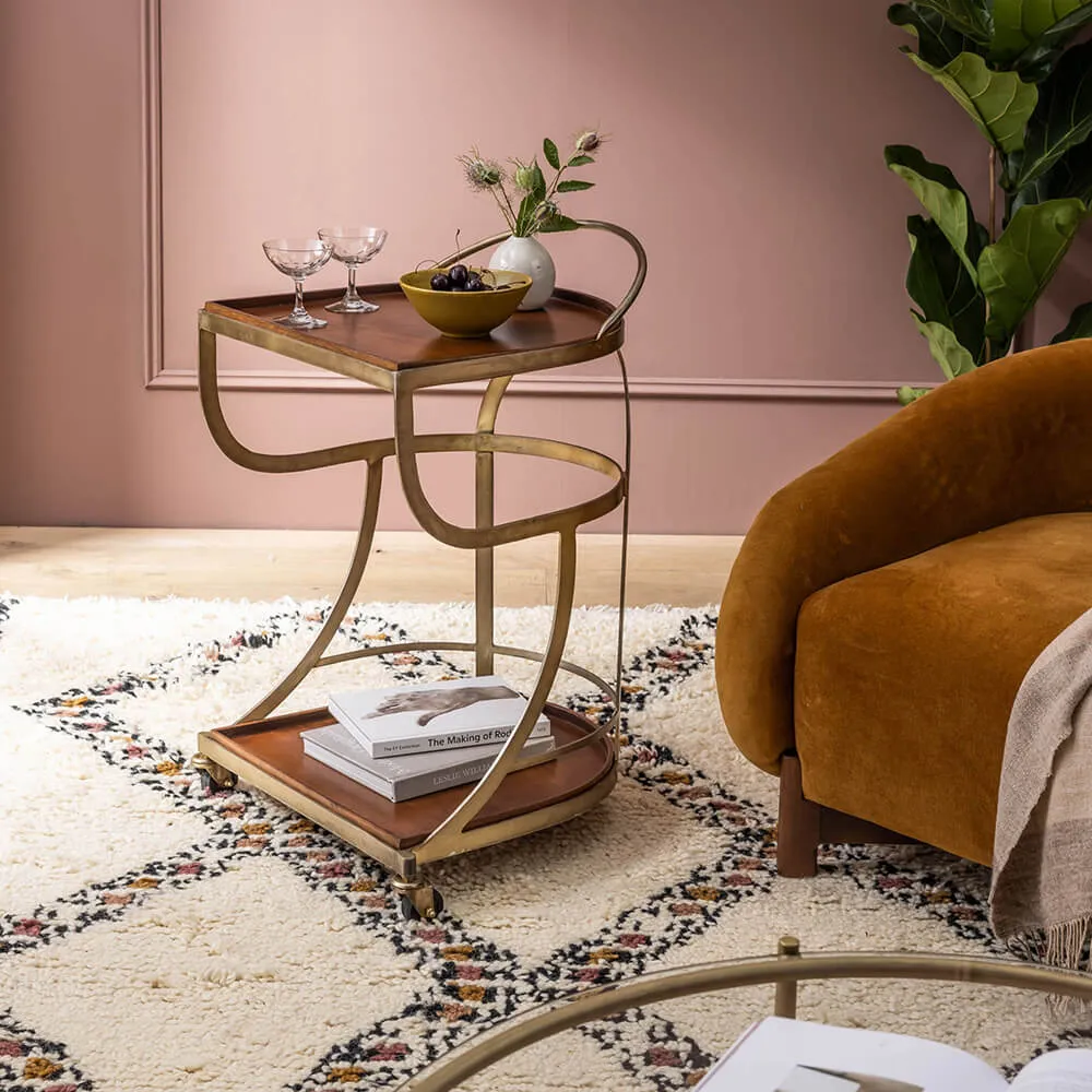 Birdie Drinks Trolley with Castors - Iron Metal image