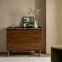 Brera 4-Drawer Chest of Drawers - Walnut, Marble