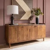 Brera Marble Sideboard - Walnut, Acacia Wood