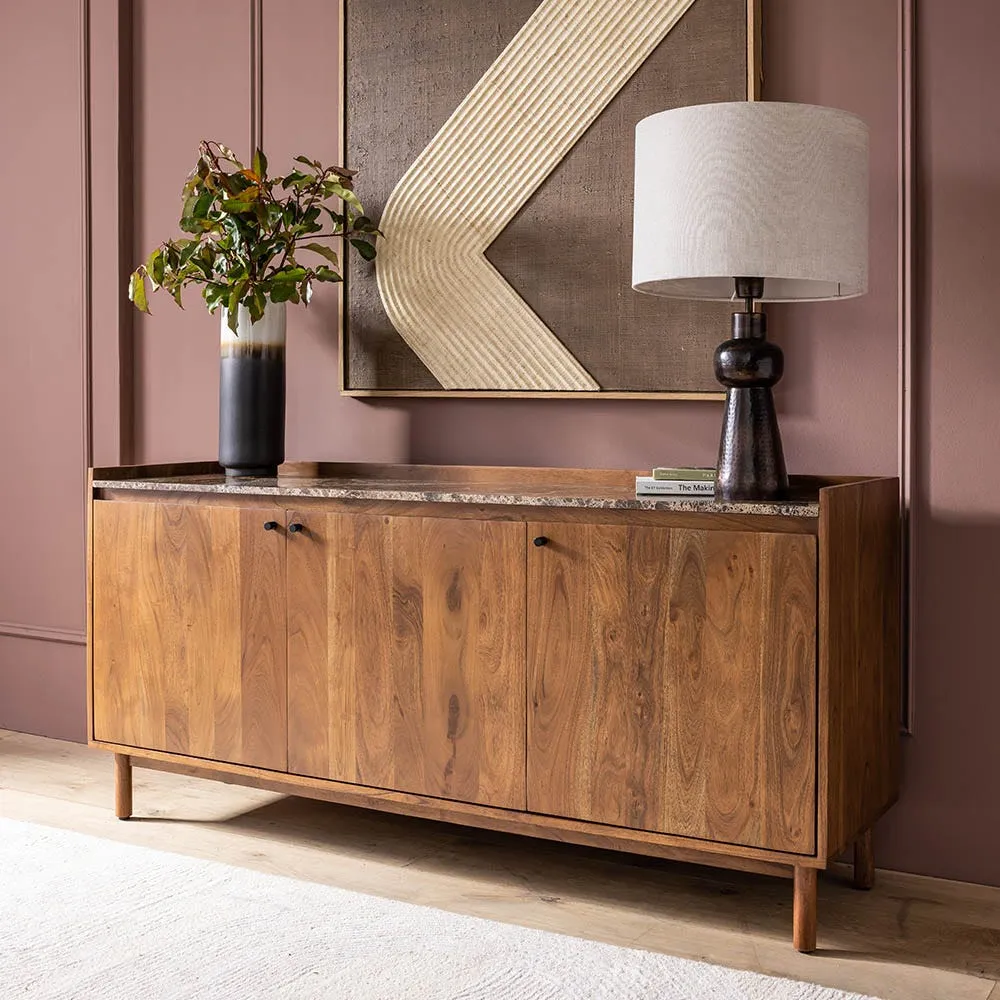 Brera Marble Sideboard - Walnut, Acacia Wood image