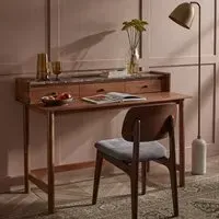 Brera Marble Study Desk - Acacia Wood