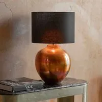 Burton Table Lamp - Copper, Black Fabric