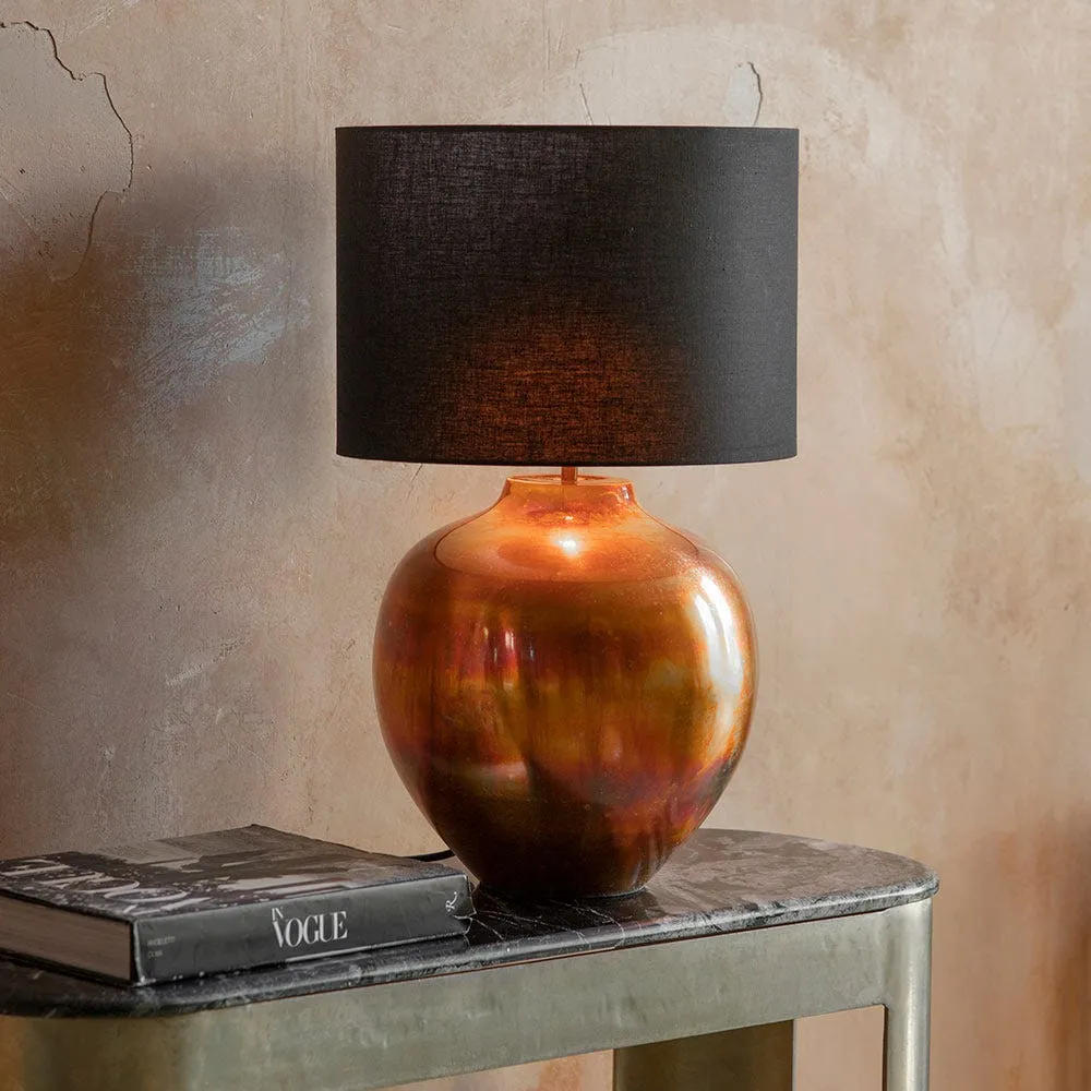 Burton Table Lamp - Copper, Black Fabric image