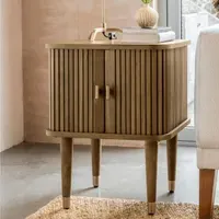 Byron Side Table with Storage - Muted Oak, Marble