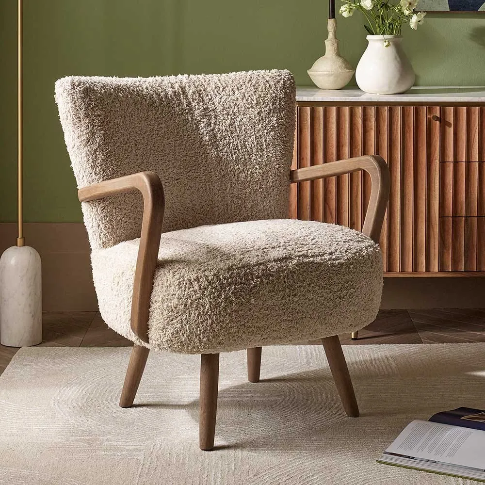 Calvin Armchair - Cream, Cotton Rug