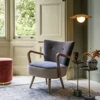 Calvin Armchair - Grey, Velvet