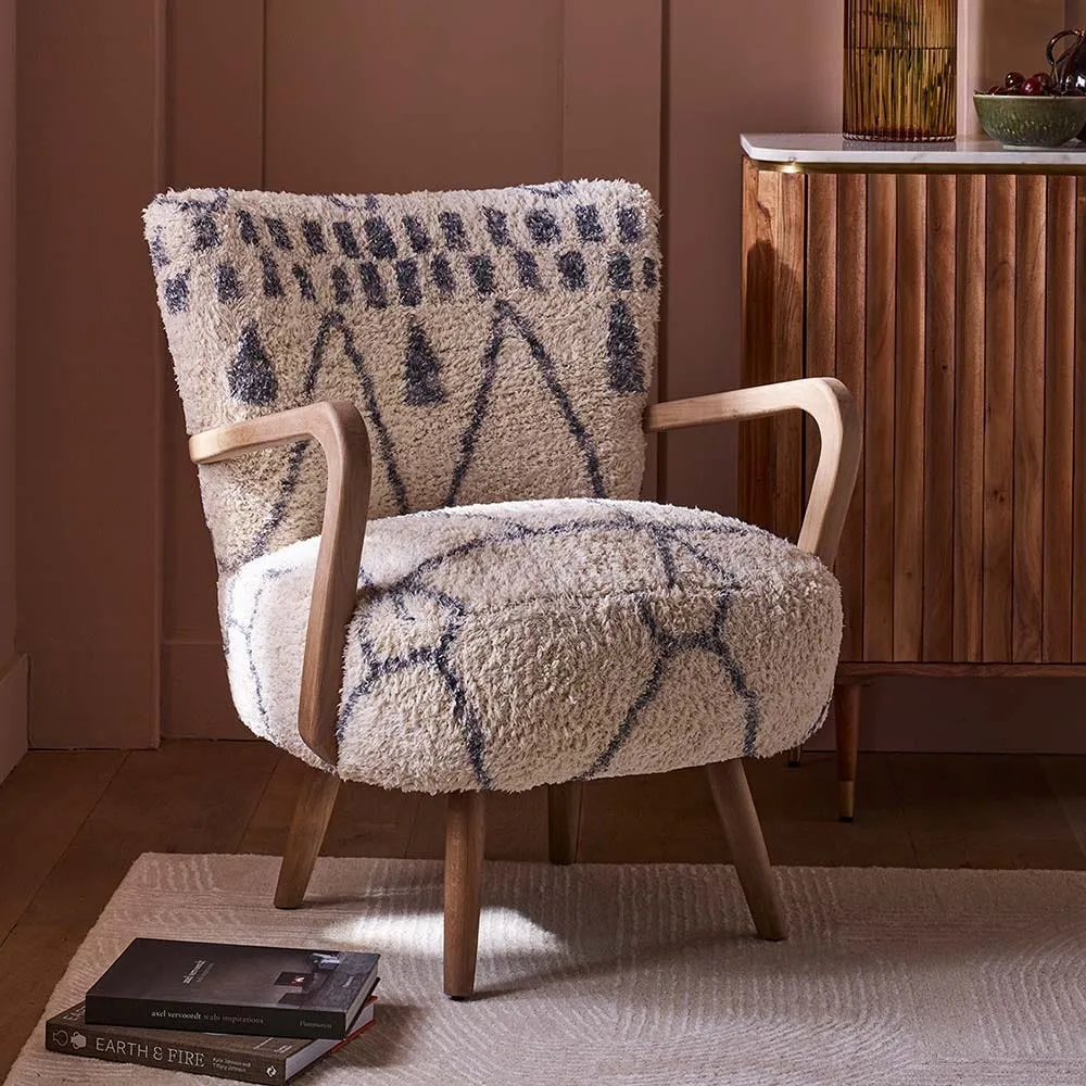 Calvin Armchair - Moroccan Print, Cotton