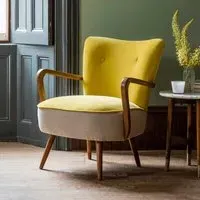 Calvin Armchair - Mustard Yellow, Velvet