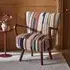 Calvin Armchair - Striped, Woven Rag Rug