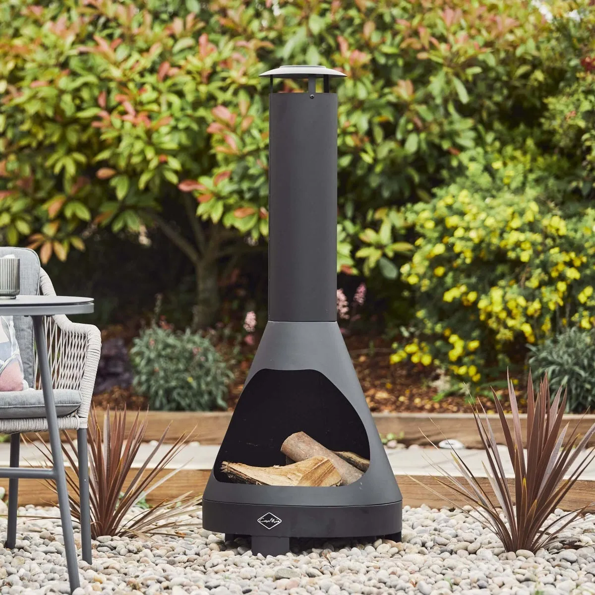 Casa Mia Alto Wood-Burning Chiminea - Black, Steel product