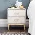 Chevron Bedside Drawers - Whitewash, Mango Wood