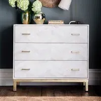 Chevron Chest of Drawers - Whitewash, Mango Wood