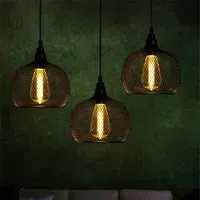 Chloe Pendant Light Set of 3 - Black, Metal