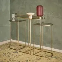 Ciara Nested Console Trio - Brass, Glass