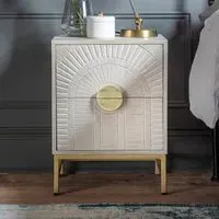 Coco Bedside Drawers - Whitewashed, Mango Wood