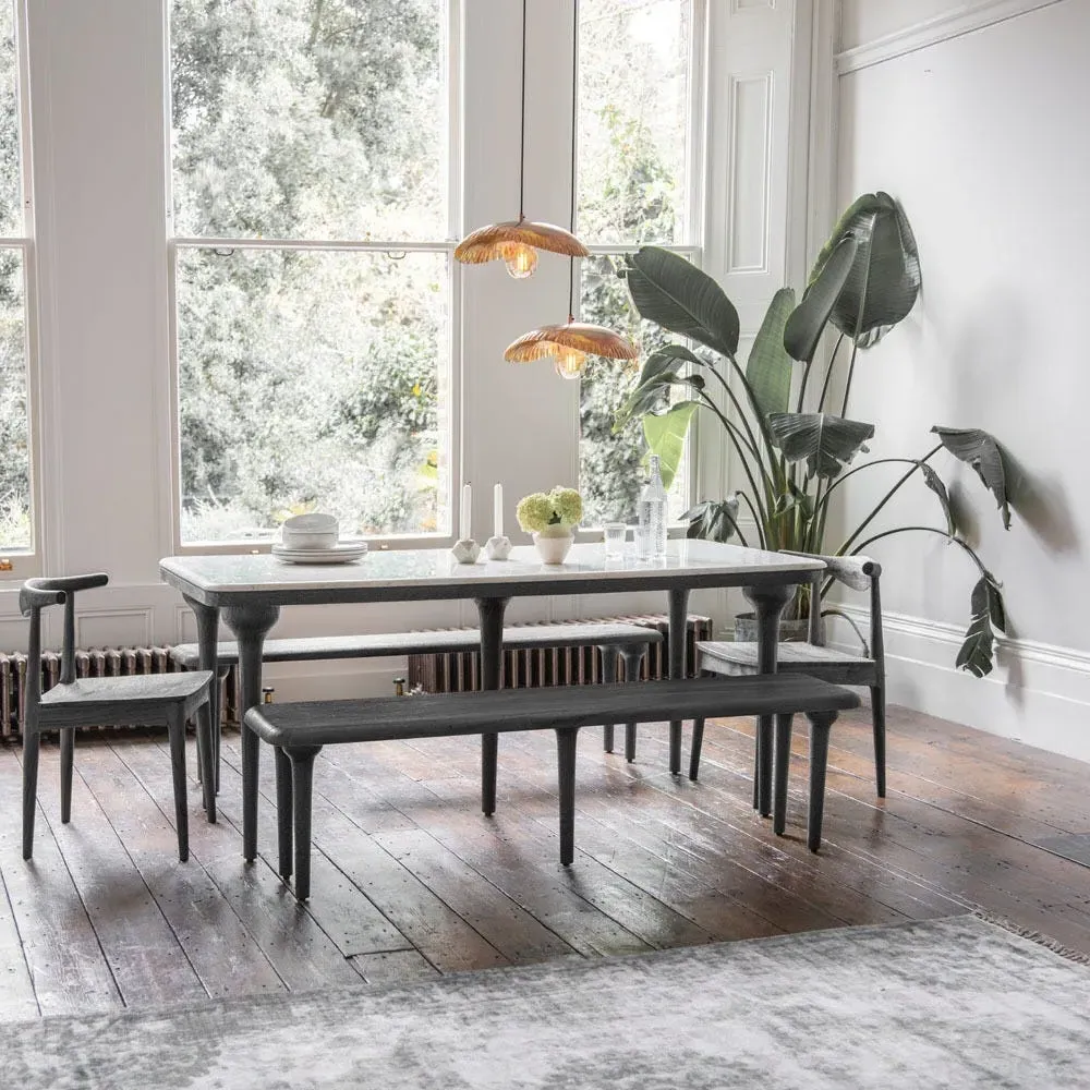 Cone Marble Dining Table - Black, Acacia Wood image