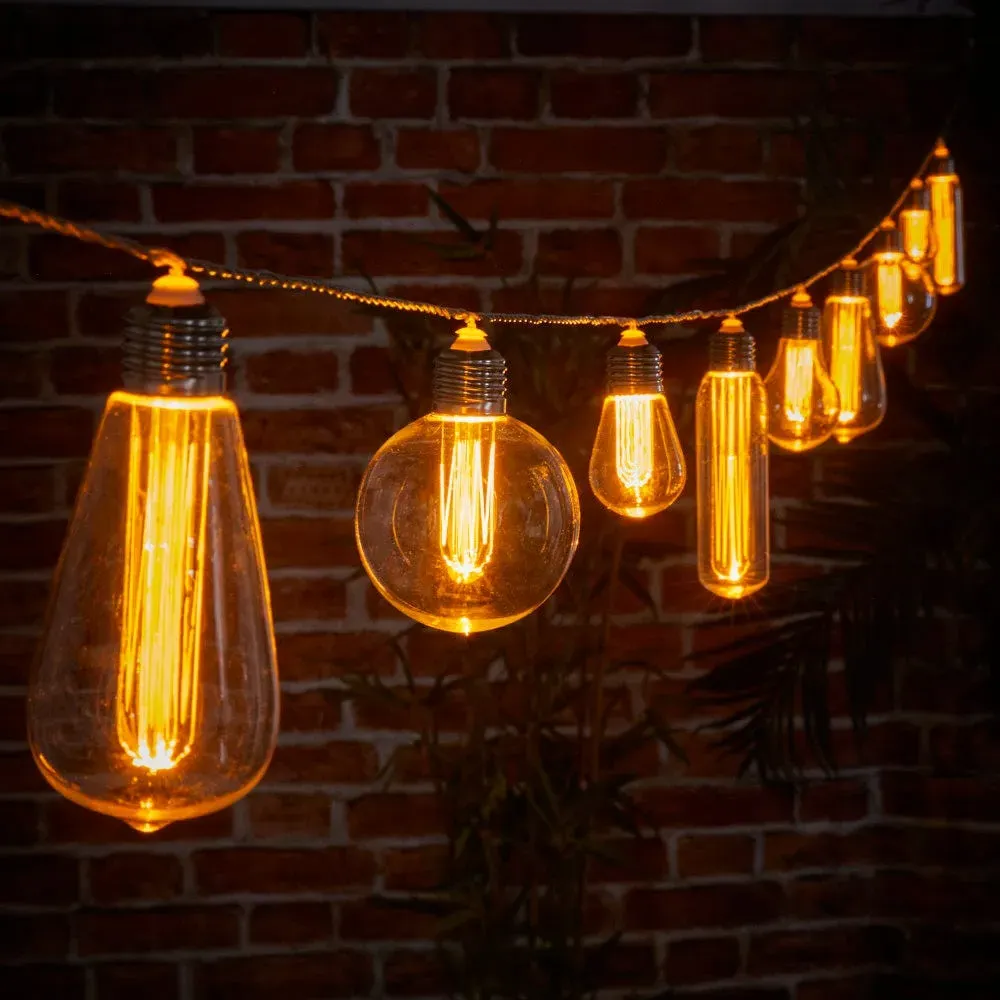 Connectable Festoon Lights - 10 Mixed Antique Bulbs