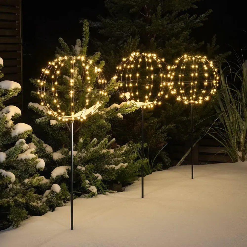 Connectable Globe Stake Lights - Set of 3 image