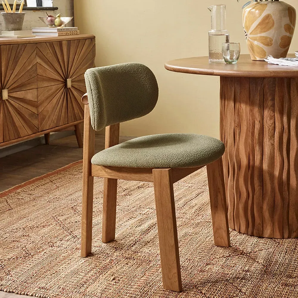 Cora Armless Dining Chair - Olive, Bouclé product