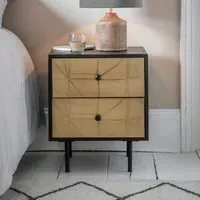 Crackle 2-Drawer Bedside Table - Antique Brass