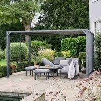 Daria Slatted Panel Gazebo - Steel, Aluminium