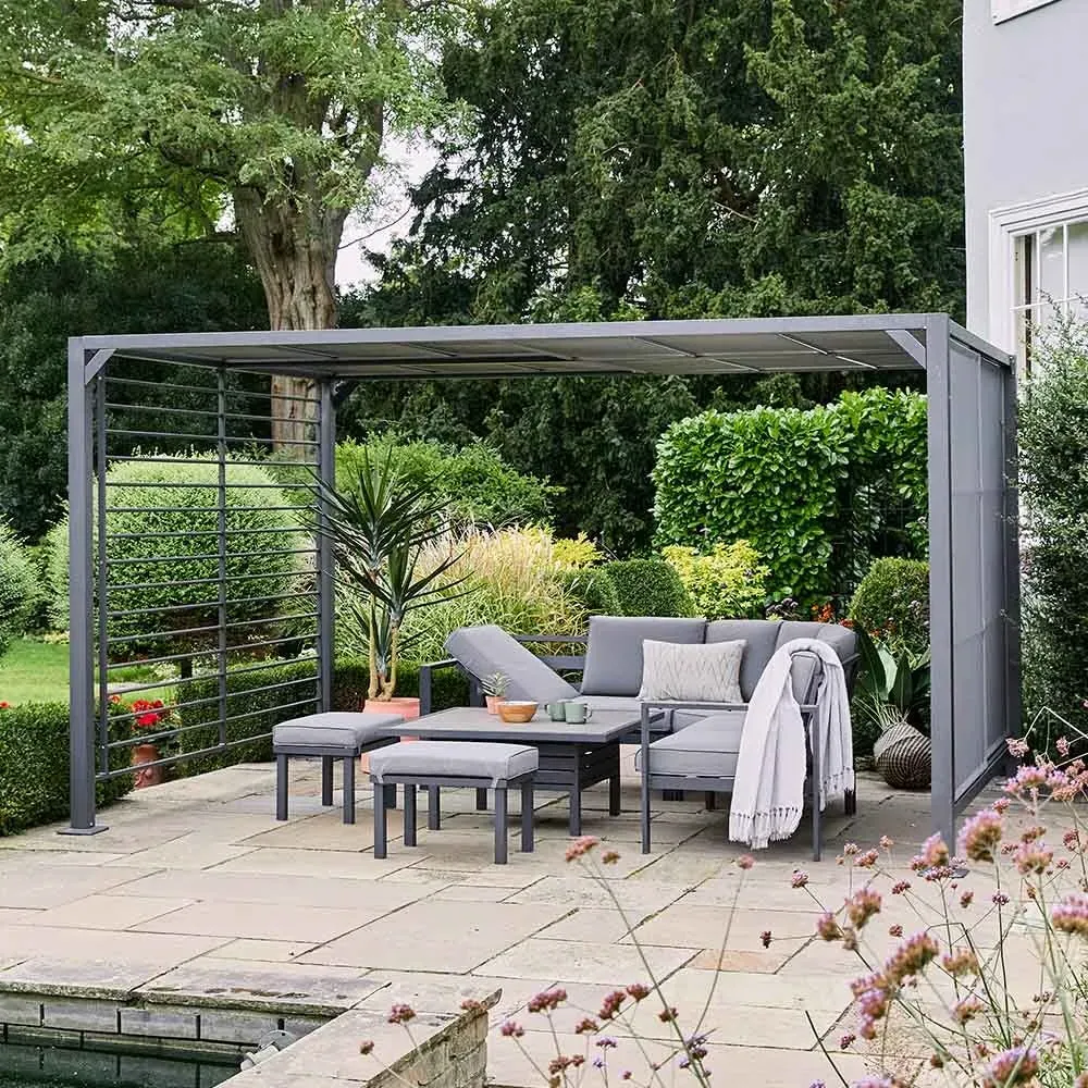 Daria Slatted Panel Gazebo - Steel, Aluminium image