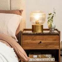 Dawn Table Lamp - Antique Brass, Glass