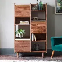 Deco Marble Shelving Unit - Rosewood, White Marble