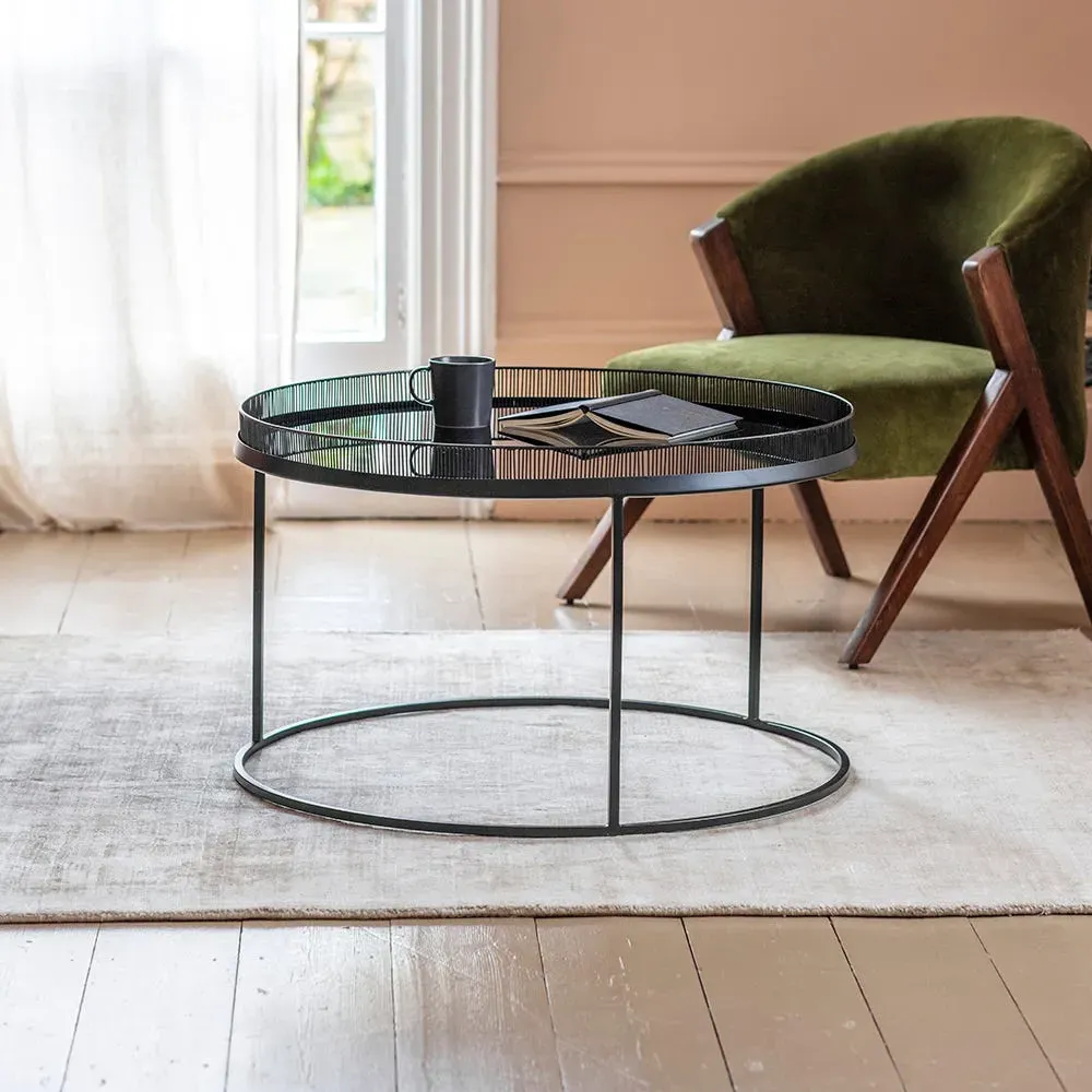 Doris Coffee Table with Removable Tray - Black, Brass image