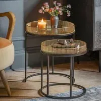 Doris Nesting Side Tables with Removable Trays - Black