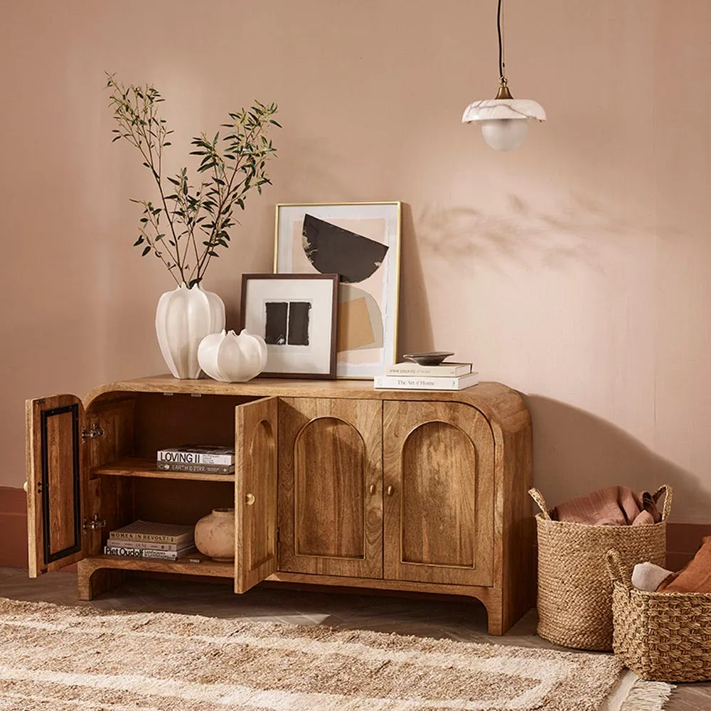 Edina Sideboard with Arch Design - Black, Mango Wood alternate view