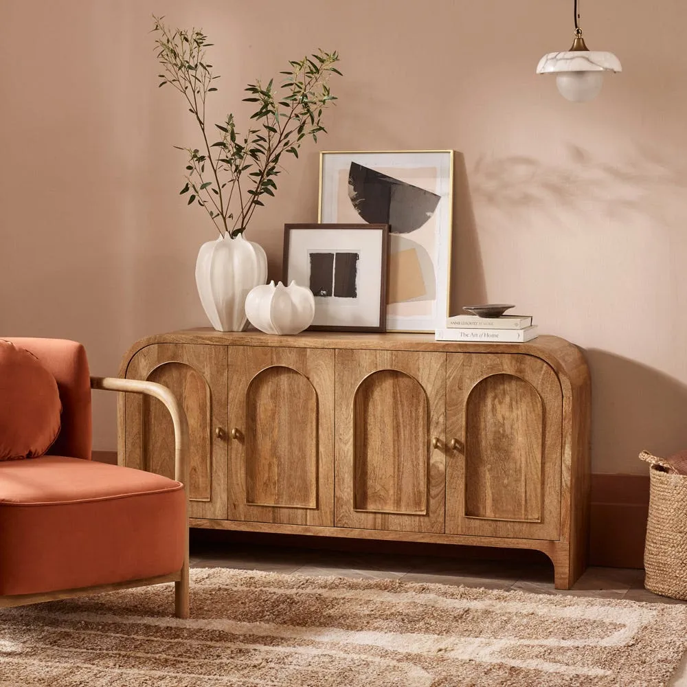 Edina Sideboard with Arch Design - Black, Mango Wood product