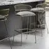 Ella Metal Barstool - Grey, Velvet