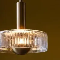 Elsie Clear Glass Pendant Light - Antique Brass