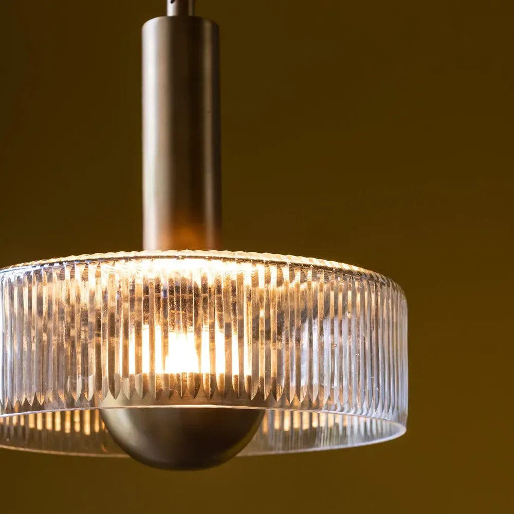 Elsie Clear Glass Pendant Light - Antique Brass image