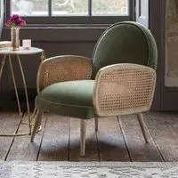 Emmeline Armchair - Olive Green, Velvet