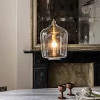 Esther Glass Pendant Light - Clear, Brass