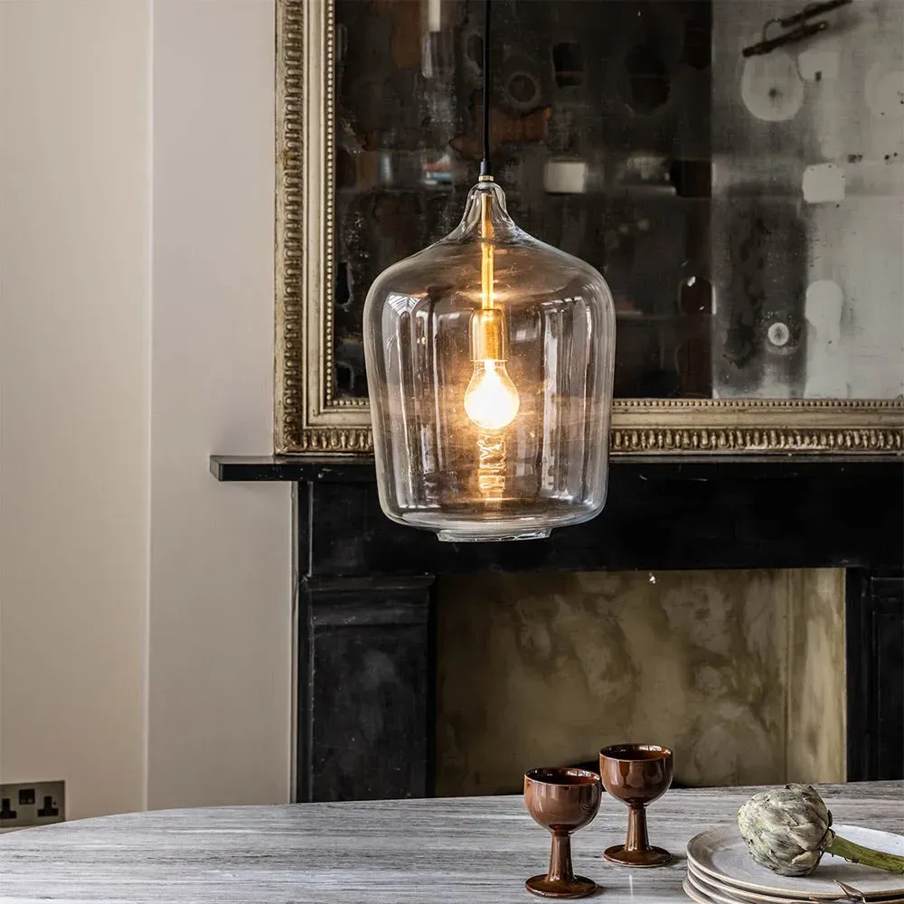 Esther Glass Pendant Light - Clear, Brass image