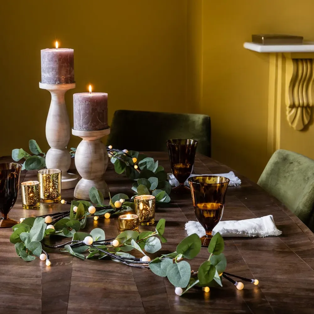 Eucalyptus Berry Garland with LED Lights - 1.8m