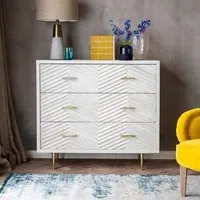 Fandango 3-Drawer Chest of Drawers - Whitewashed, Mango Wood